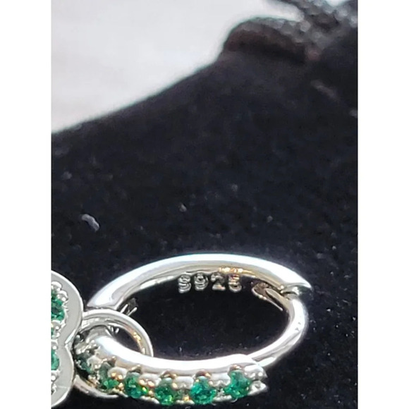 Solid Sterling Silver 925 Rhodium Plated Huggies - Picture 3 of 4